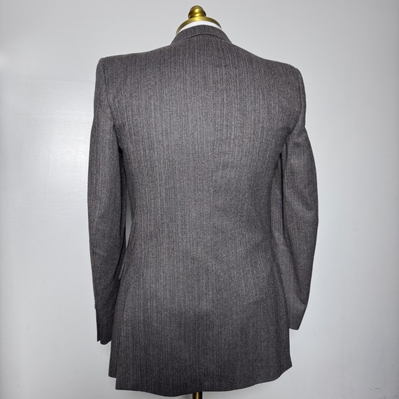 1980s Pierre Cardin Suit Mens 38R 30x31 Grey Pinstripe Vintage 2-Button - Picture 3 of 5